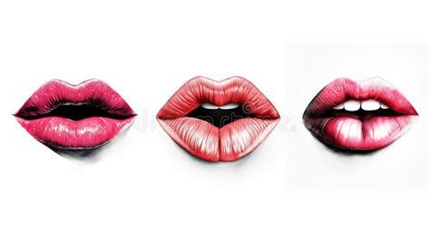 Beautiful Red Lips Set Illustration Stock Illustration Illustration