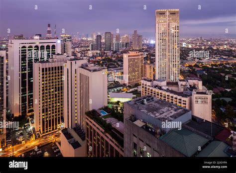 Philippines Metro Manila Makati District Elevated View Of