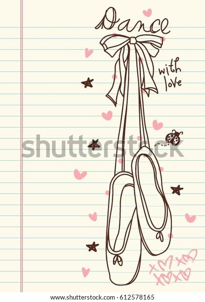 Hand Drawn Ballet Shoes Illustration Vector Stock Vector Royalty Free