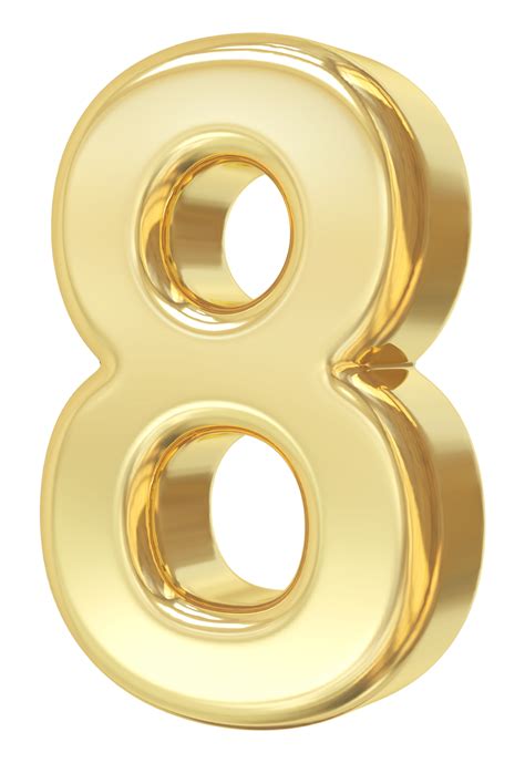 3d Gold Number 8 11288376 Png