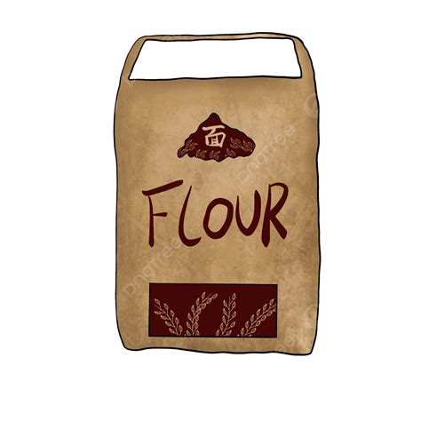 Bag Of Flour Clipart Png Images Kraft Paper Bag Flour Clip Art Red