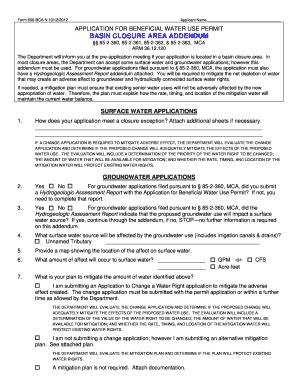 Fillable Online Dnrc Mt Form Bca N Applicant Name