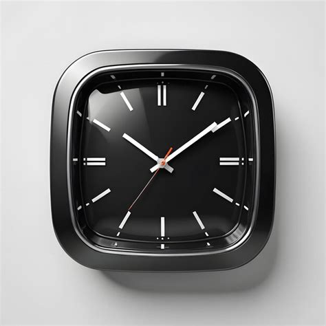 Black Square Wall Clock Premium Ai Generated Image