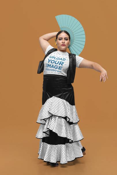 Placeit Bella Canvas T Shirt Mockup Of A Serious Woman Dancing