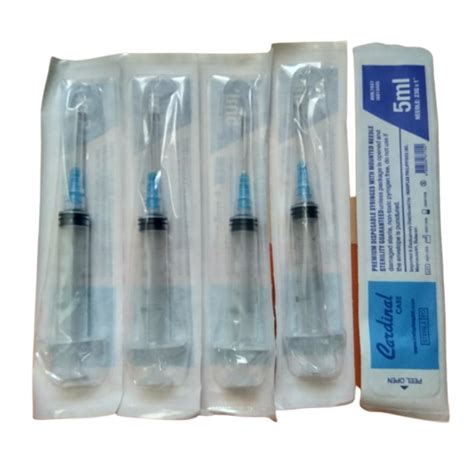 Indoplas Sure Guard Disposable Syringe With Needle 5cc Ml Sold Per