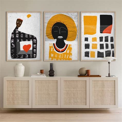 Contemporary African Print African Women S Portrait Abstract Love Art