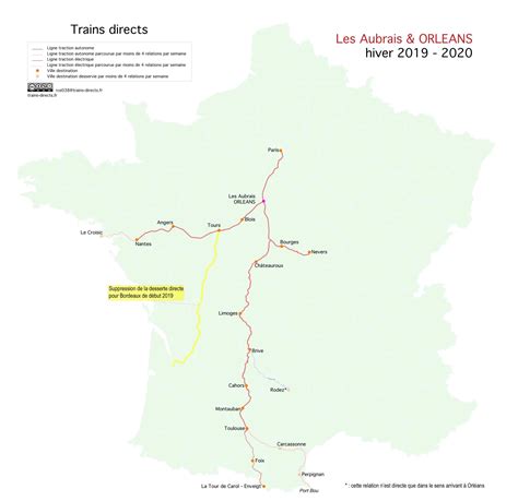 Carte Des Trains Directs Au D Part D Orl Ans Et Des Aubrais En