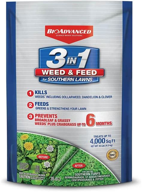 Bioadvanced 3 In 1 Weed And Feed For Southern Lawns Weed Killer And Lawn