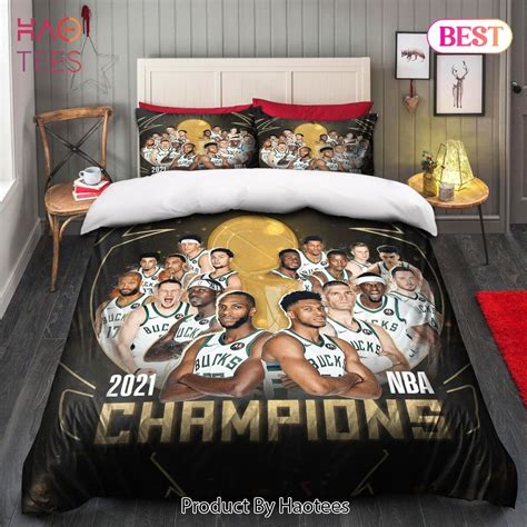 Buy Milwaukee Bucks 2021 Nba Champions 03 Bedding Sets Bed Sets