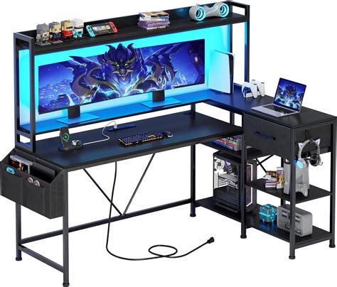 Deyude Inch L Shaped Gaming Desk Corner Computer Desk With Fabric