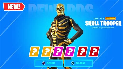 Fortnite GOLD SKULL TROOPER Fortnite SKIN Emote Showcase Gold Skull