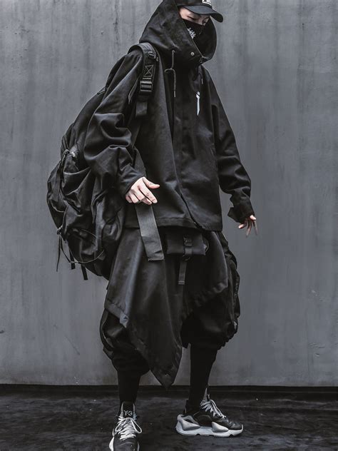 Buy Niepce Inc Japanese Streetwear Kanji Black Mens Techwear Jacket