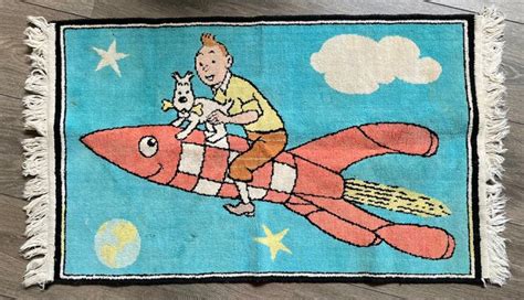 Tintin Tapis En Laine Tintin Et Milou Sur La Fus E Catawiki