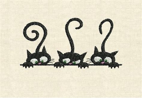 Machine Embroidery Designs Cats Etsy