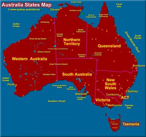 Australia map with states - Map of Australia showing states (Australia ...