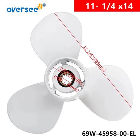 OVERSEE 69W 45958 00 EL Propeller Size 11 1 4x14 G For Yamaha 40HP 50HP