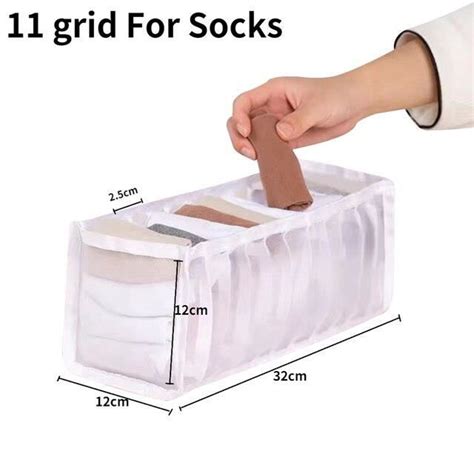 Organisateur De Tiroir White Socks Grid Bo Te De Rangement Pour