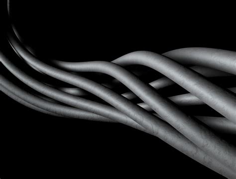 Gray Computer Cables On A Black Background Free Image Download