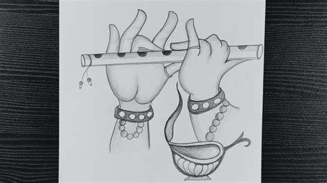 Pencil Drawing Of Lord Krishna Drawing // Janmashtami Drawing // How To ...