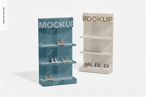 Premium Psd Metallic Shoes Display Racks Mockup