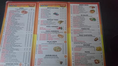 Menu at Pizza Villa pizzeria, Holbæk