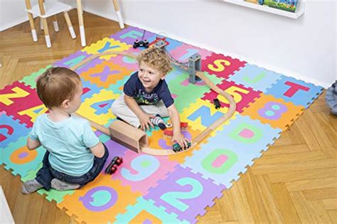 Tappeto Puzzle Pezzi Con Numeri E Lettere Colorati In Morbida Gomma