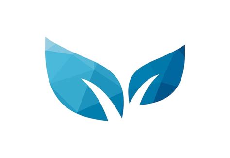 Logotipo de planta low poly y leaf símbolo de naturaleza de hojas ...