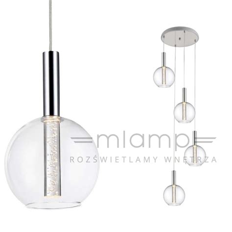 LAMPA wisząca EIRENE P0347 04R Zumaline szklana OPRAWA metalowy ZWIS