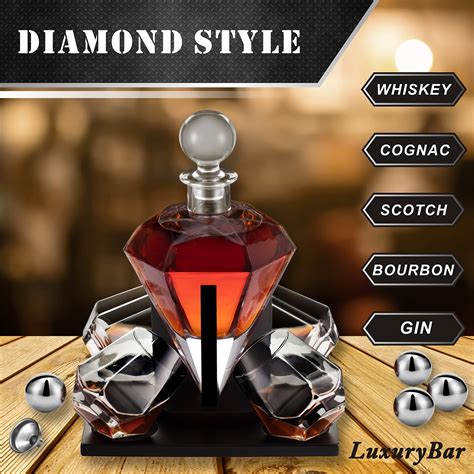 Mua Diamond Whiskey Decanter Set With Glasses 4 Chillball Whiskey