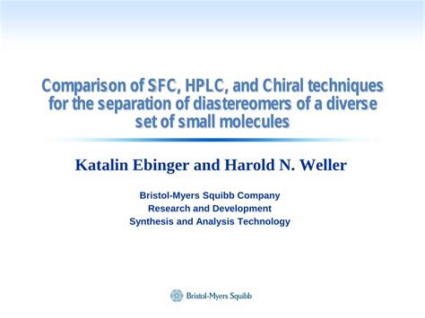 Pdf Comparison Of Sfc Hplc And Chiral Techniques For The