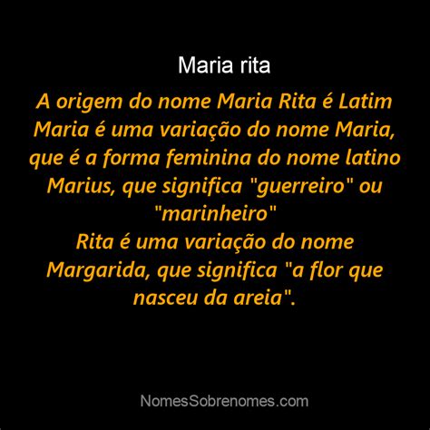 👪 → Qual O Significado Do Nome Maria Rita