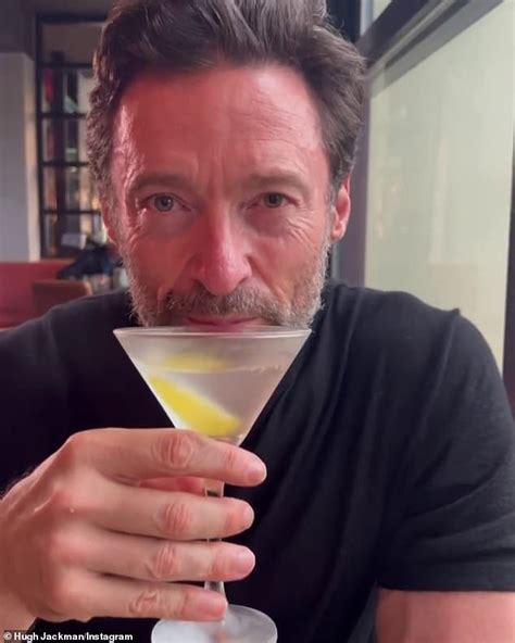 Hugh Jackman Sips A Martini And Indulges In A Calorific Cheat Meal As