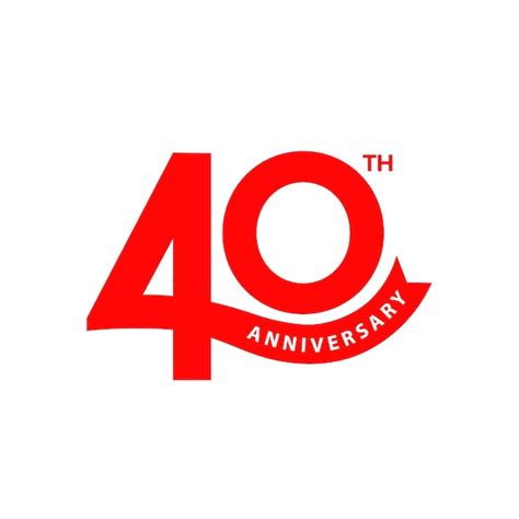 Premium Vector 40 Years Anniversary Logo Template Design 40th Anniversary Icon Stamp Label