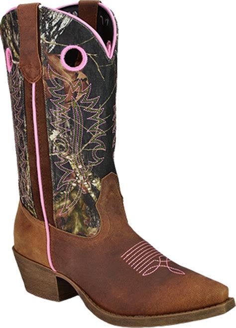 John Deere Western Boots Womens Leather Cowboy Tan Camo Pink Jd3746 ️camo Closet Wish List