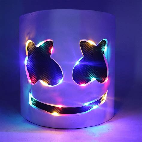 DJ Marshmallow Luminous Glow Helmet Marsh-mello Cosplay Accessory – Sun ...