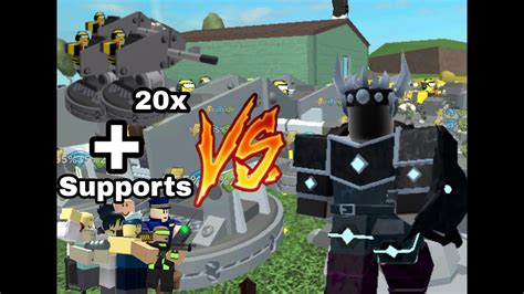 20 Turrets Vs The Fallen King I Tower Defense Simulator Roblox Youtube