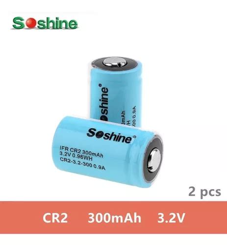 Bateria Cr2 Soshine 3 0v Recarregável 300 Mah 2 Pçs Parcelamento