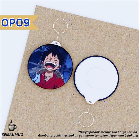 Jual GANTUNGAN KUNCI ONE PIECE LUFFY KADO GANCI BULAT ANIME LUCU PRINT