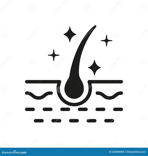 Follicle Shine Silhouette Icon Glossy Hair Follicle Glyph Icon Hair