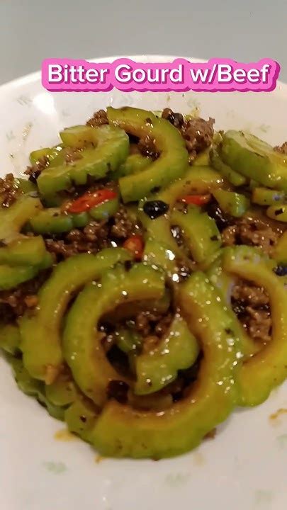 Short Simple Dish Stir Fry Bitter Gourd W Mince Beef And Black Beans Felyganzagan2822 Youtube