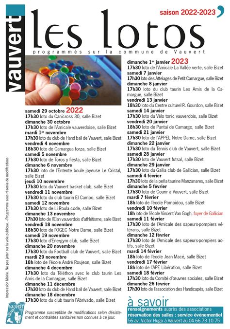 Flyer Lotos 2022 2023 Web Ville De Vauvert