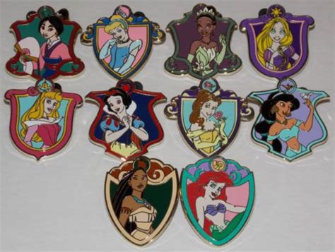 Disney Trading Pins Princess Crest Mystery Complete Set Of 10 Mint Disney Pins Sets Disney