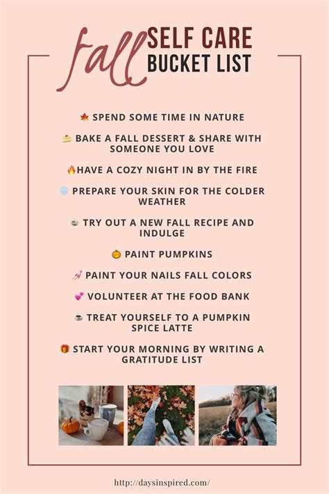 Fall 2020 Self Care Bucket List Days Inspired Fall Bucket List