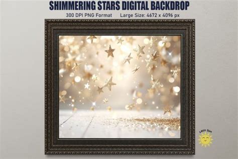 Shimmering Stars Digital Backdrop Graphic By Lazy Sun Creative Fabrica