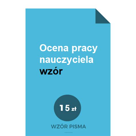 Przyk Adowy Opis Oceny Pracy Nauczyciela Wz R