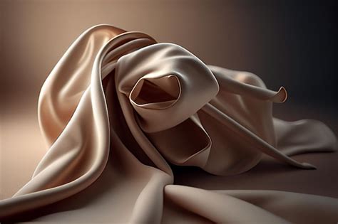 Premium AI Image Gold Nude Beige Flower Cloth Silk