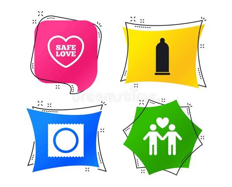 Condom Safe Sex Sign Icon Safe Love Symbol Stock Vector