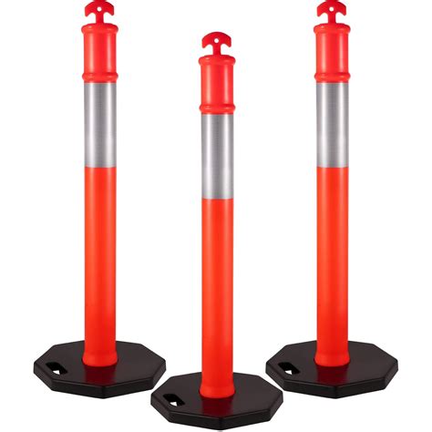 VEVOR Traffic Delineator Posts 44 Inch Height Channelizer Cones Orange