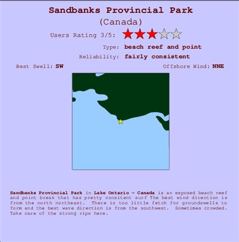 Sandbanks Provincial Park Prévisions de Surf et Surf Report (Lake ...