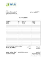 Free Invoice Templates For Singapore Word Excel Pdf Google